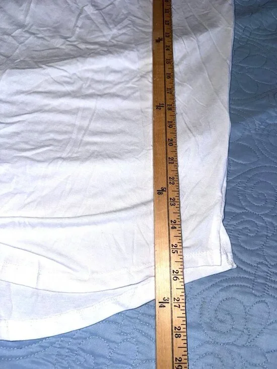 Bobbie Brooks Plus Size White Tunic Top 3/4 Sleeve 1X Cotton Blend Relaxed Fit - Picture 6 of 6